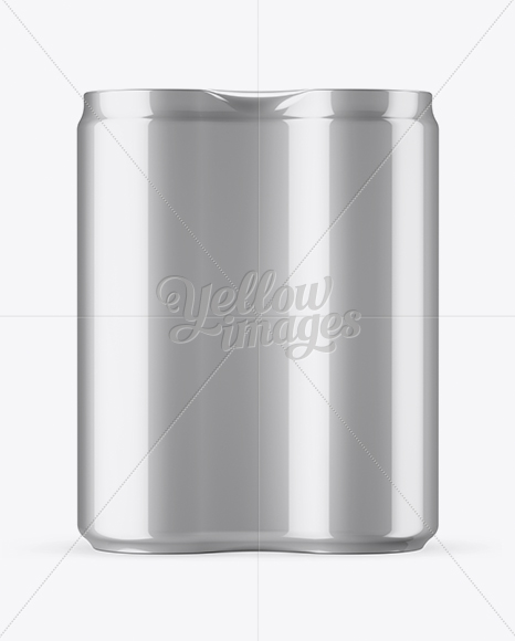 4 Cans in Metallic Shrink Wrap Mockup - Front View - Free Download