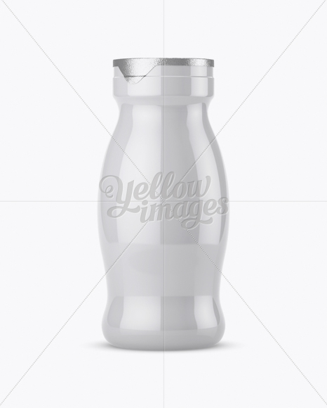 Glossy Plastic Dairy Bottle Mockup - Front View - Free Download Images