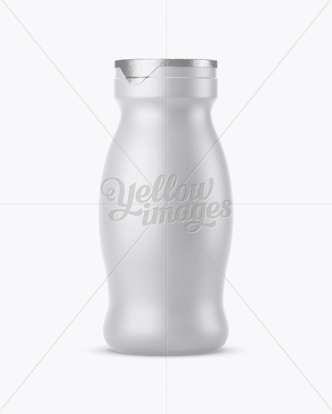 Matte Plastic Dairy Bottle Mockup - Front View