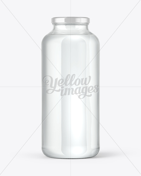 Clear Glass Water Bottle Mockup