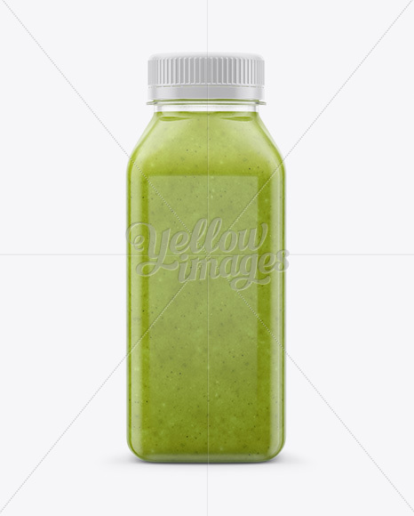 Green Smoothie Bottle Mockup - Front View