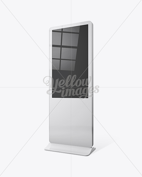 Digital LCD Display Mockup - Half Side View