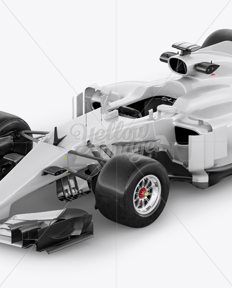 2017 Formula 1 Car Mockup Half side view (High-Angle Shot) - Free