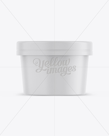 Carton Ice Cream Cup Mockup - Front View