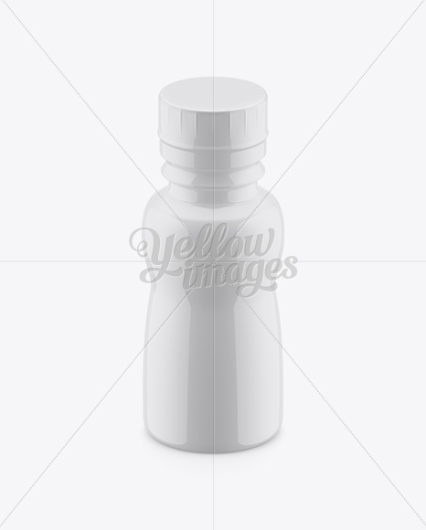 Bottle In Glossy Shrink Sleeve Mockup (High Angle Shot)