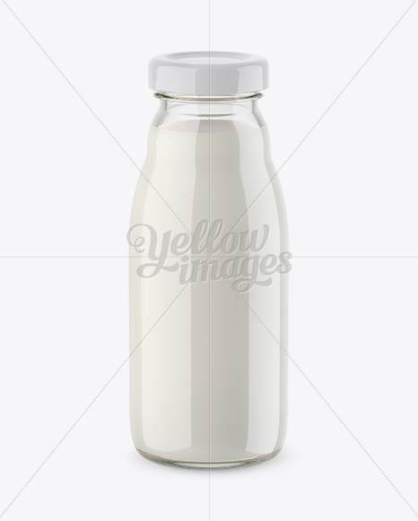 Clear Glass Milk Bottle (High Angle Shot)