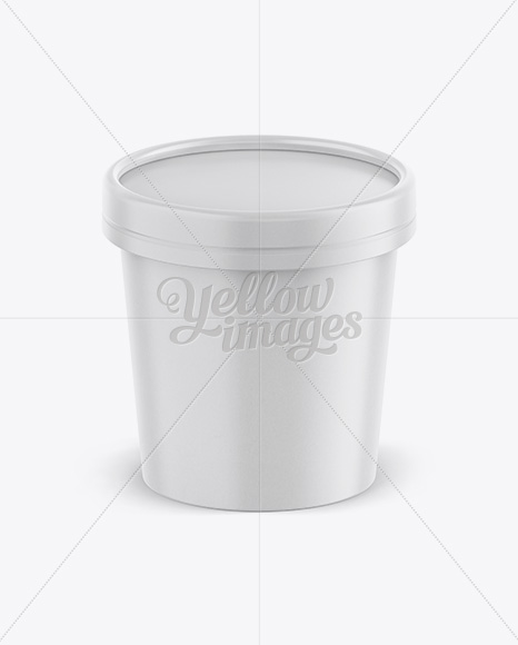 Carton Ice Cream Cup Mockup - Front View (High-Angle Shot)