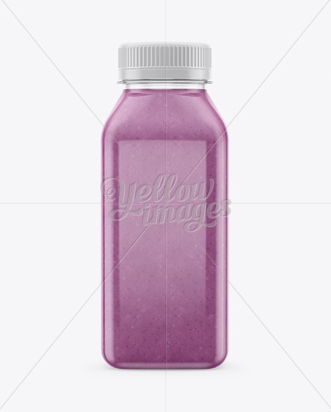 Clear Bottle with Blueberry Smoothie Mockup