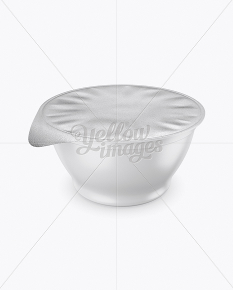 Plastic Yogurt Cup with Foil Lid Mockup