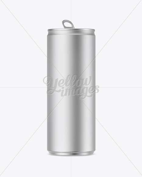 250ml Matte Metallic Aluminium Can Mockup