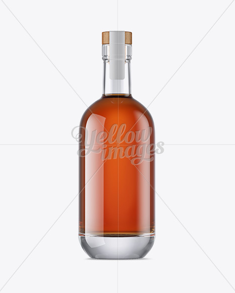 Glass Bottle W/ Cognac Mockup