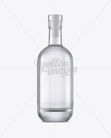 Glass Bottle W/ Vodka Mockup