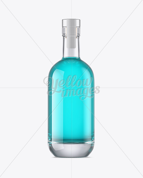 Glass Bottle W/ Liquor Mockup