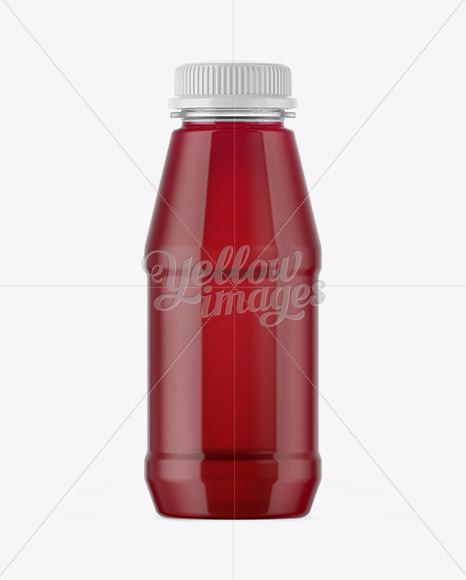 Plastic Bottle With Cherry Juice Mockup