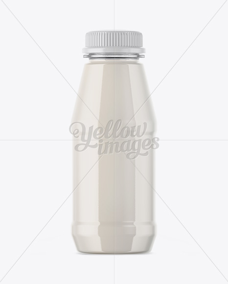 Plastic Bottle With Milk Mockup