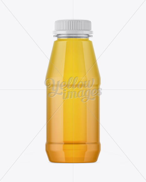 Plastic Bottle With Apple Juice Mockup