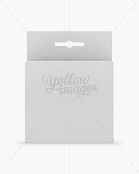 Glossy Paper Box with Hang Tab Mockup - Front View