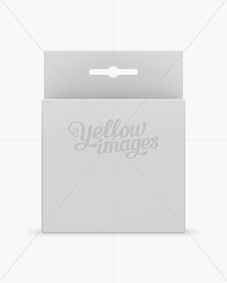 Matte Paper Box with Hang Tab Mockup - Front View