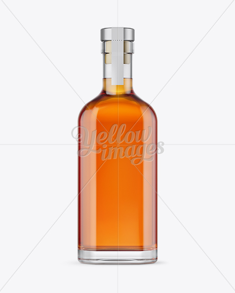 Clear Glass Rum Bottle Mockup