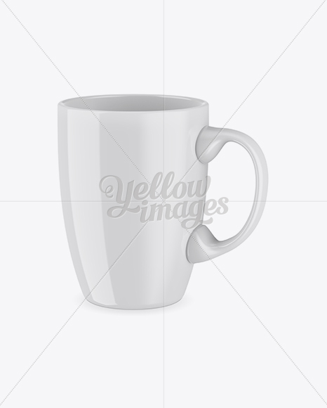 Glossy Mug Mockup - Half Side View (High Angle Shot)