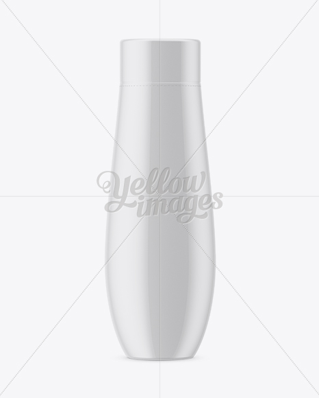 Bottle In Glossy Shrink Sleeve Mockup