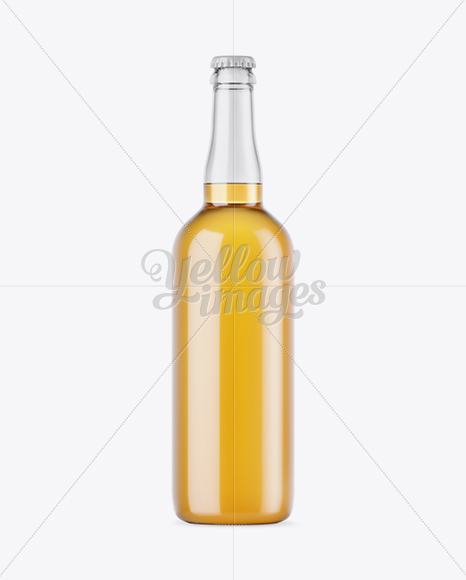 Clear Glass Lager Beer Bottle Mockup