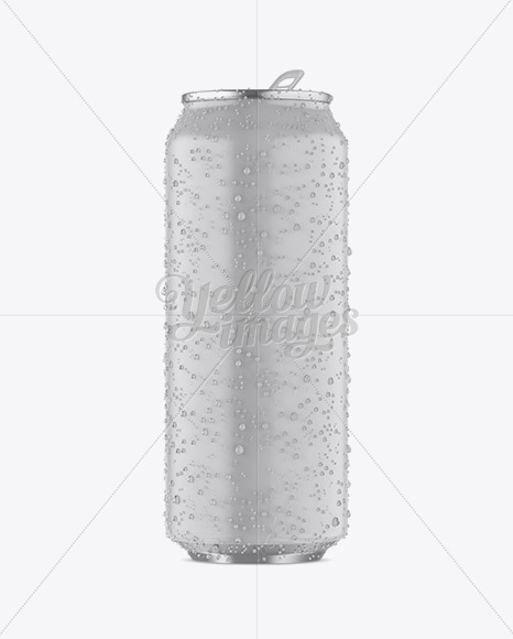 500ml Aluminium Can W/ Condensation & Matte Finish Mockup - Free