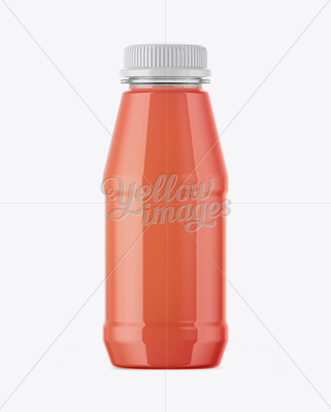 Plastic Bottle With Grapefruit Juice Mockup