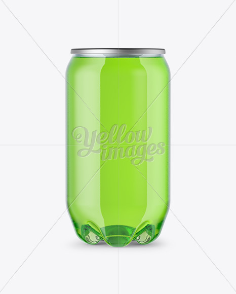 PET Can with Green Drink Mockup