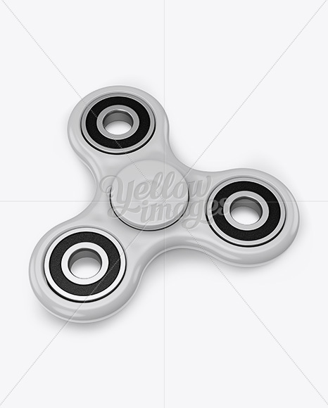 Fidget Tri-Spinner Mockup - Halfside View (High Angle Shot)