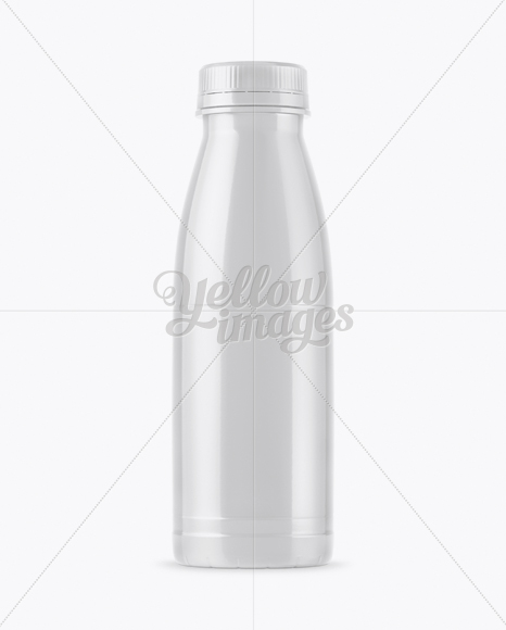 Glossy Plastic Dairy Bottle Mockup