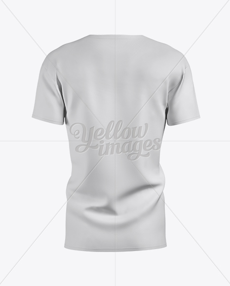 Men's T-Shirt With V-Neck Mockup - Back View