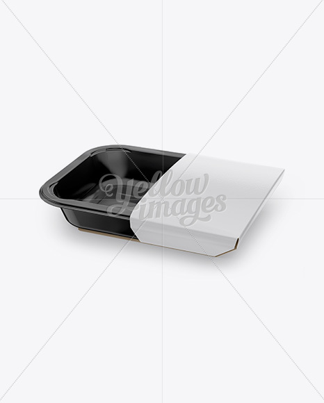 Plastic Container Mockup - Half Side View (High Angle Shot)