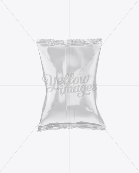 Glossy Snack Package Mockup - Back View