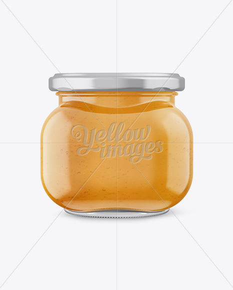 Glass Jar with Honey Mockup - Front View