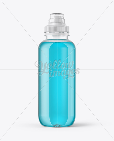 Energy Drink Bottle with Sport Cap Mockup