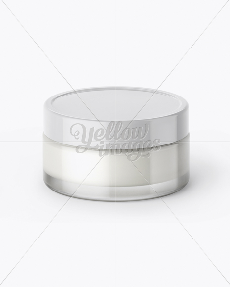 Clear Cream Jar With Glossy Cap Mockup (High-Angle Shot)