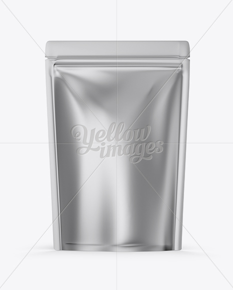 Matte Metallic Stand-up Pouch Mockup