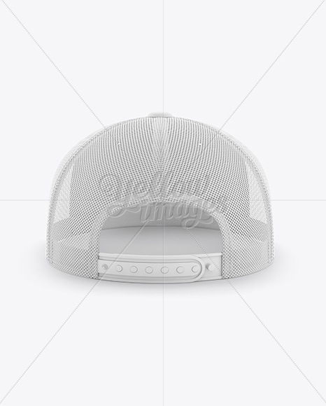 Trucker Cap with Flat Visor Mockup - Back View