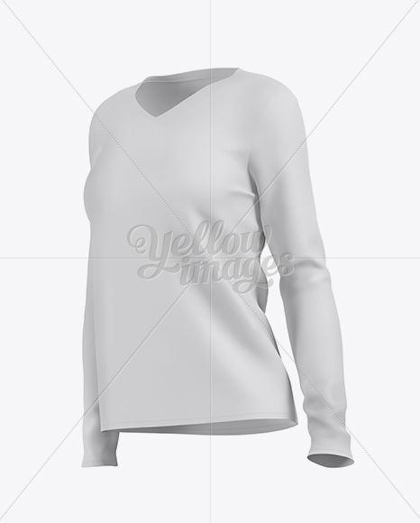 Women’s Baseball T-shirt with Long Sleeves Mockup - Half Side View