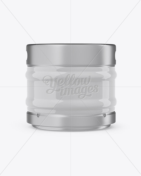 30L Glossy Beer Keg Mockup - Front View (Eye-Level Shot) - Free