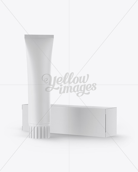 Matte Toothpaste Tube & Paper Box Mockup