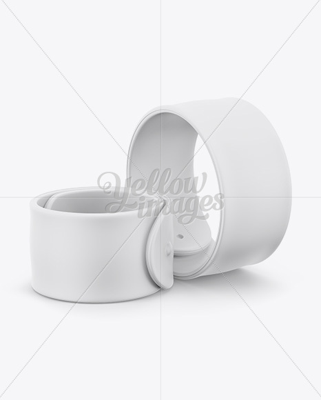 Two Rubber Slap Bracelets Mockup - Half Side View - Free Download