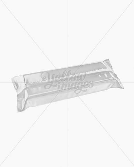 Glossy Snack Bar Mockup - Back Half Side View (High-Angle Shot)