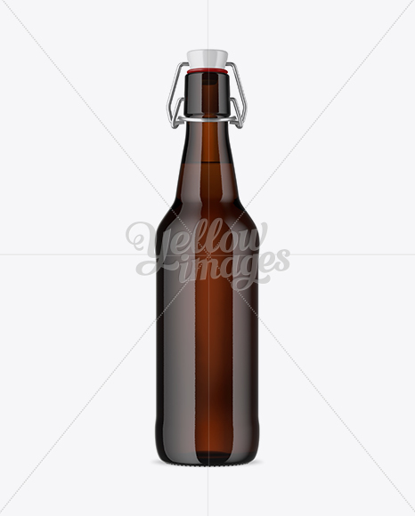 Amber Glass Beugel Bottle Mockup