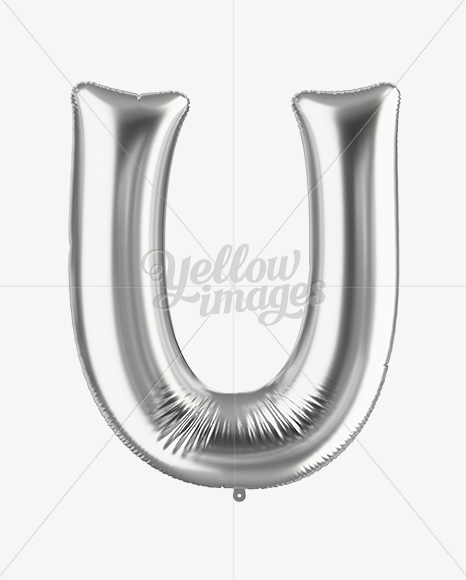 Letter U Foil Balloon Mockup