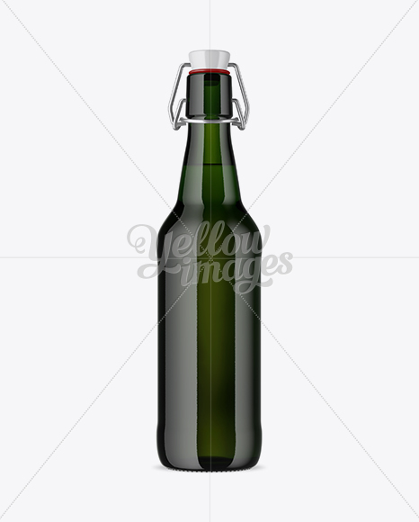 Green Glass Beugel Bottle Mockup