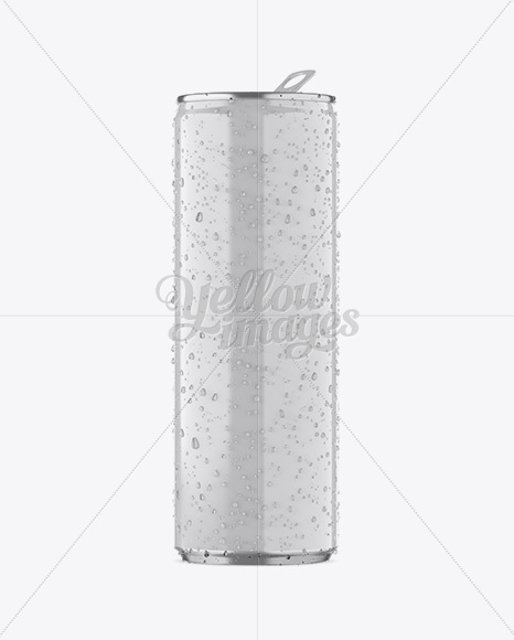 250ml Aluminium Can W/ Condensation & Glossy Finish Mockup - Free