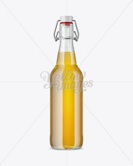 Clear Glass Beugel Beer Bottle Mockup