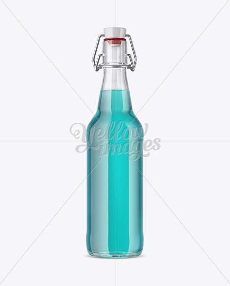 Clear Glass Beugel Drink Bottle Mockup